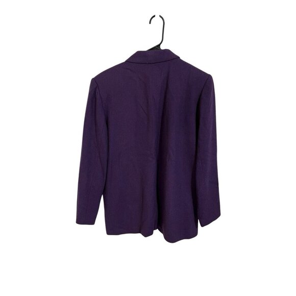 Vintage 90s Retro Sag Harbor Women's 12 100% Pure Wool Blazer Jacket Purple - Picture 4 of 6